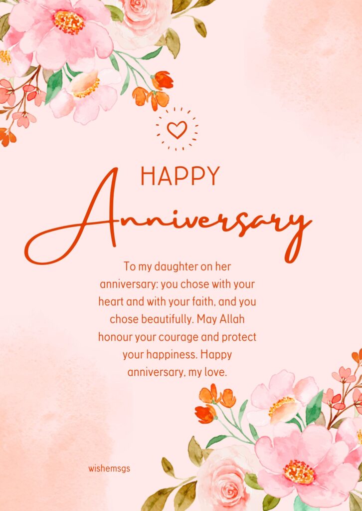 Nikah Anniversary Wishes for Daughter and Son-in-Law