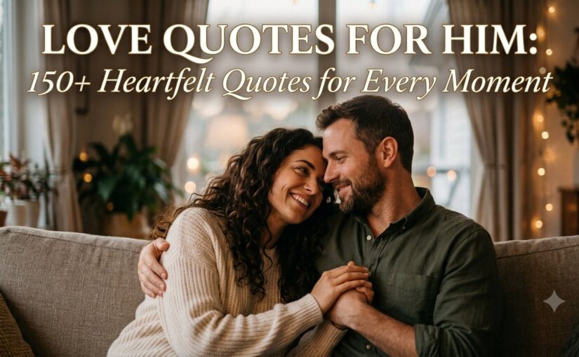 Romantic couple sharing a heartfelt love quote written on a handmade card