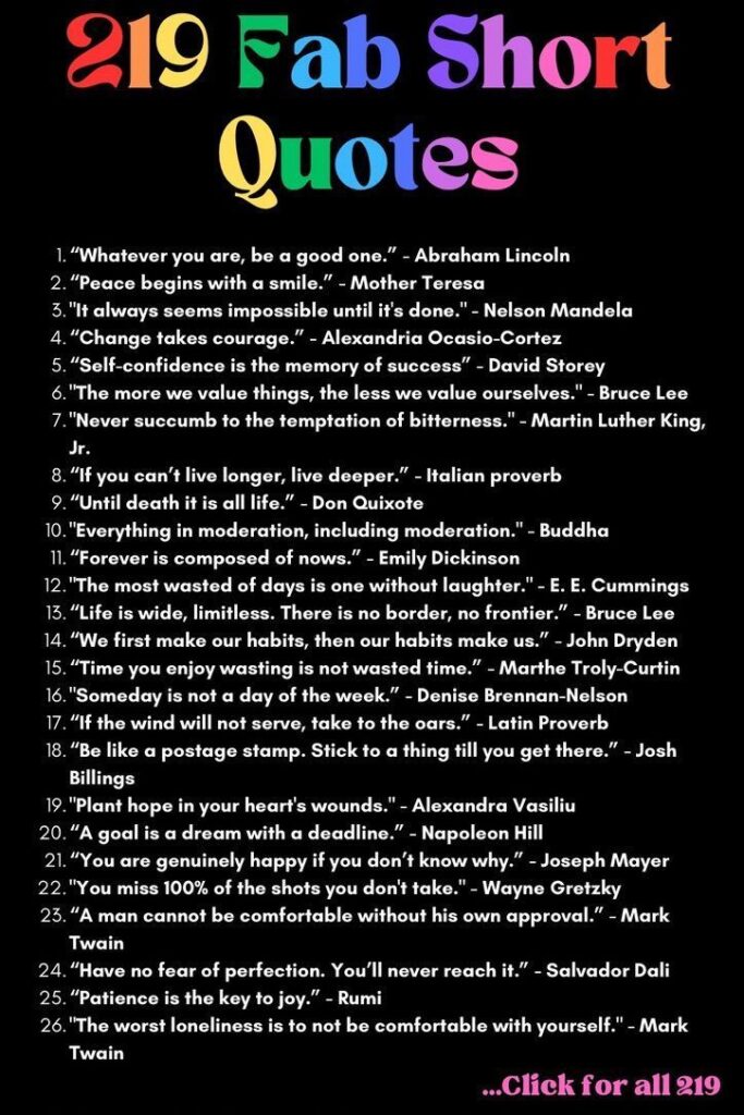 Short and One-Line Inspirational Quotes